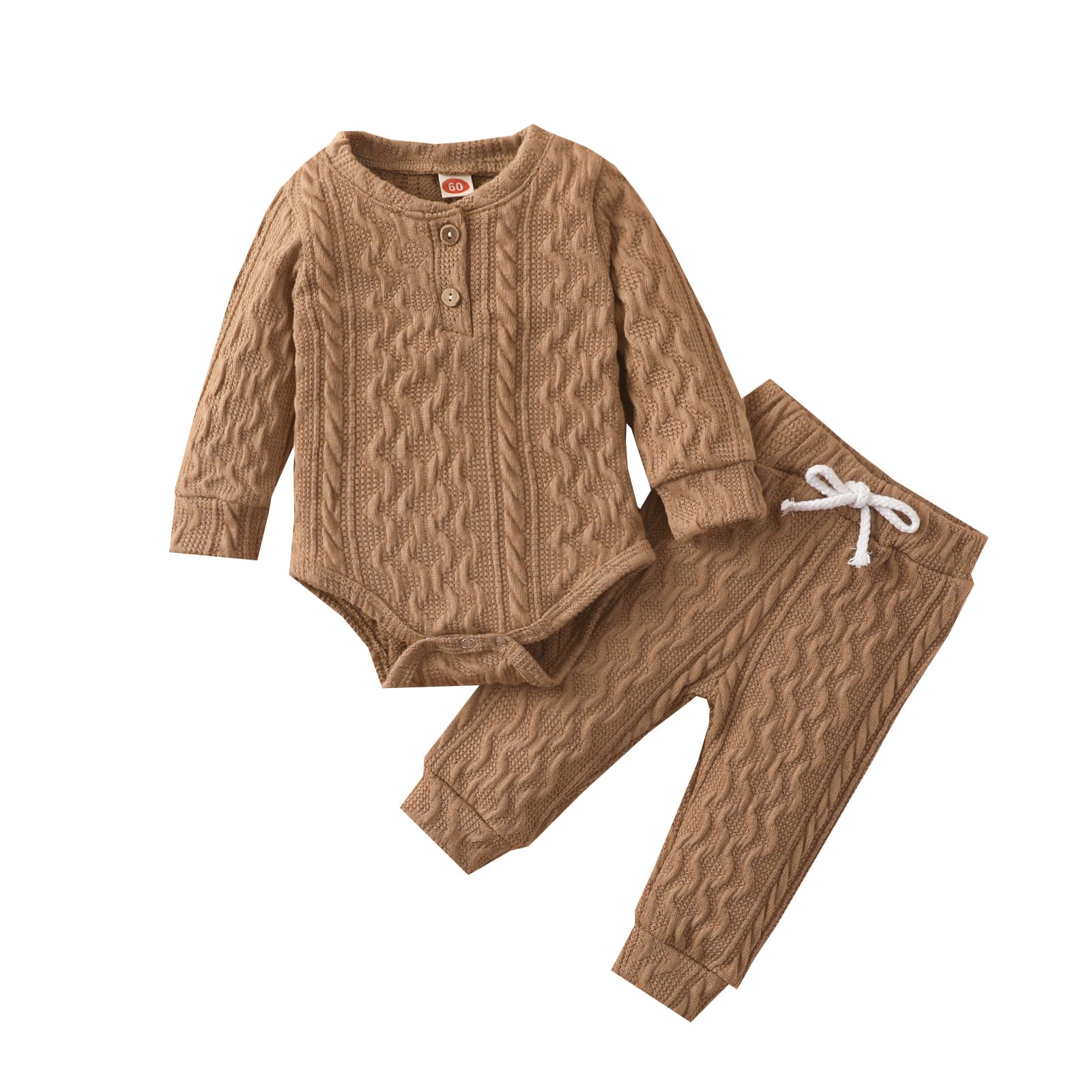Knitted Twist Onesie & Pants Set