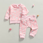 Long Sleeve Flower Jogger Set
