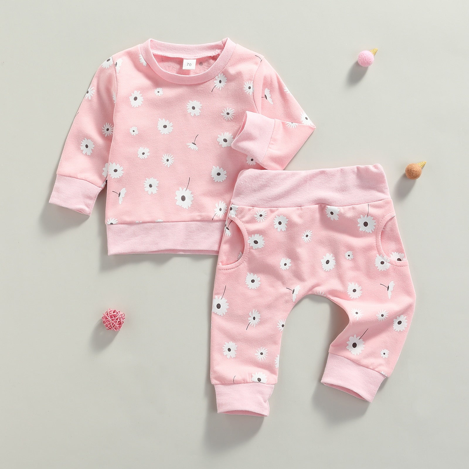 Long Sleeve Flower Jogger Set