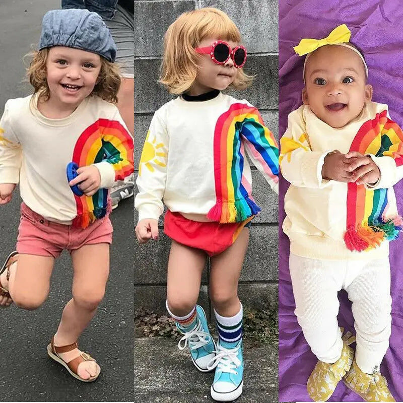 🌈 Rainbow Sunshine Kids Sweatshirt