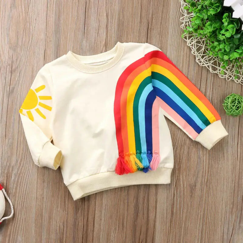 🌈 Rainbow Sunshine Kids Sweatshirt