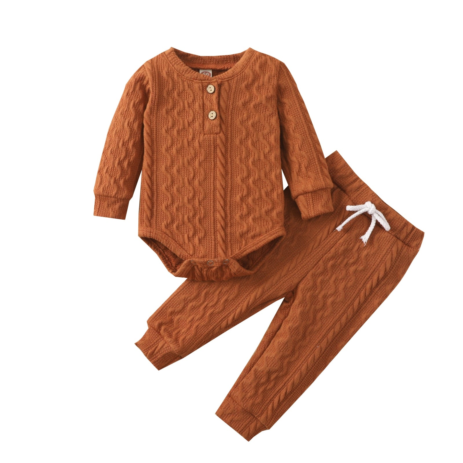 Knitted Twist Onesie & Pants Set