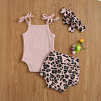Shoulder Tie Leopard Print Summer Outfit