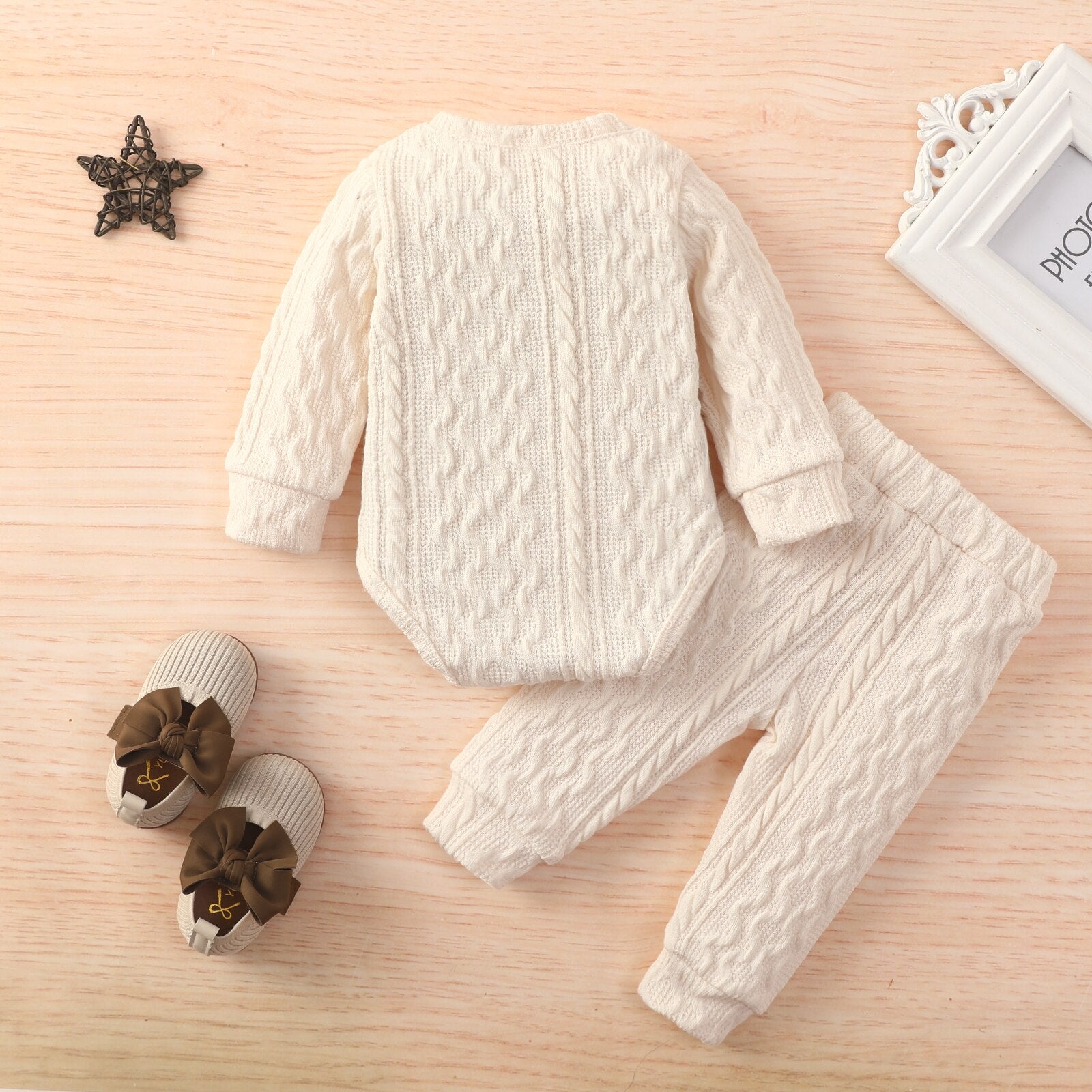 Knitted Twist Onesie & Pants Set