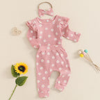 Ribbed Ruffle Daisy Outfit & Headband