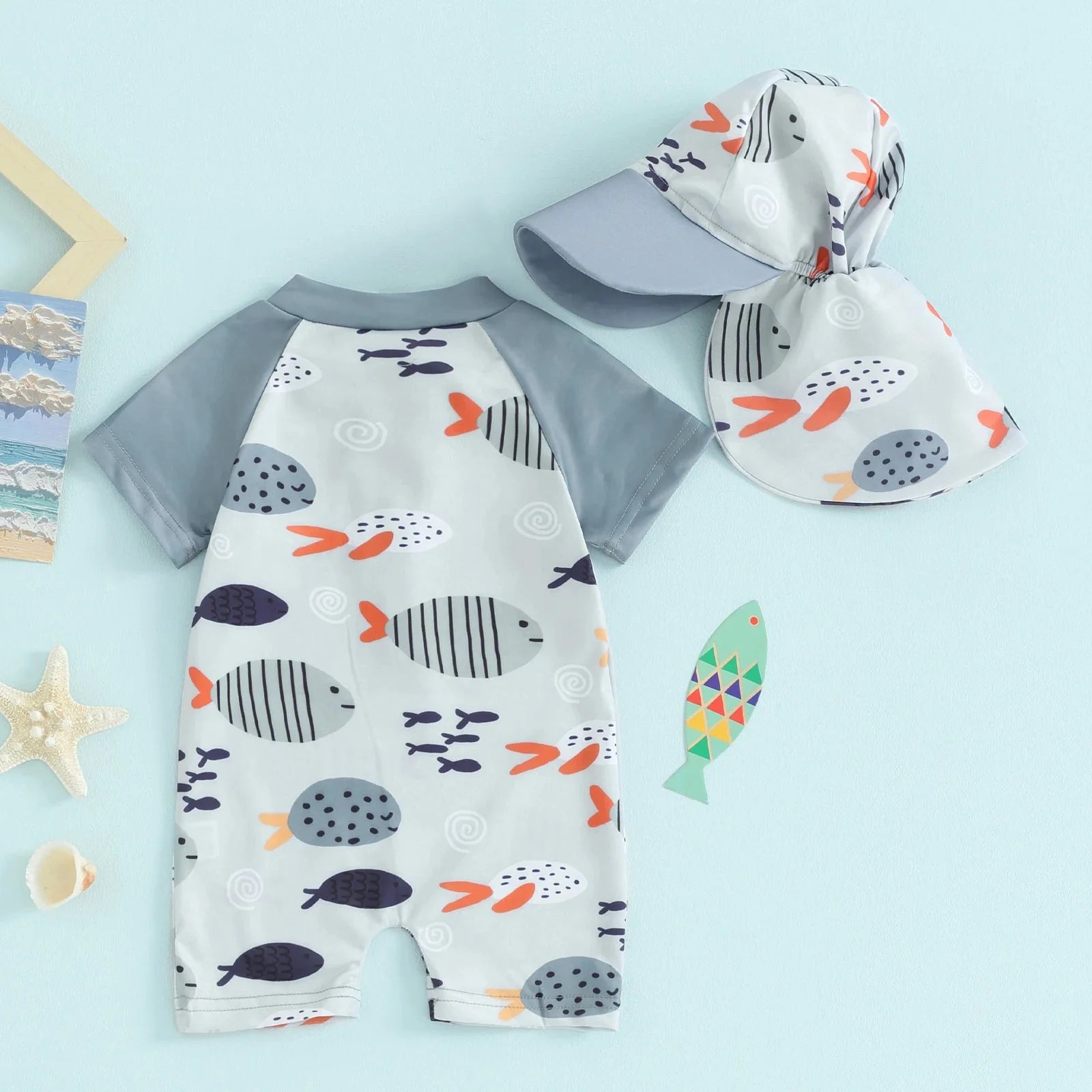 Frankie Fish Swimsuit & Hat