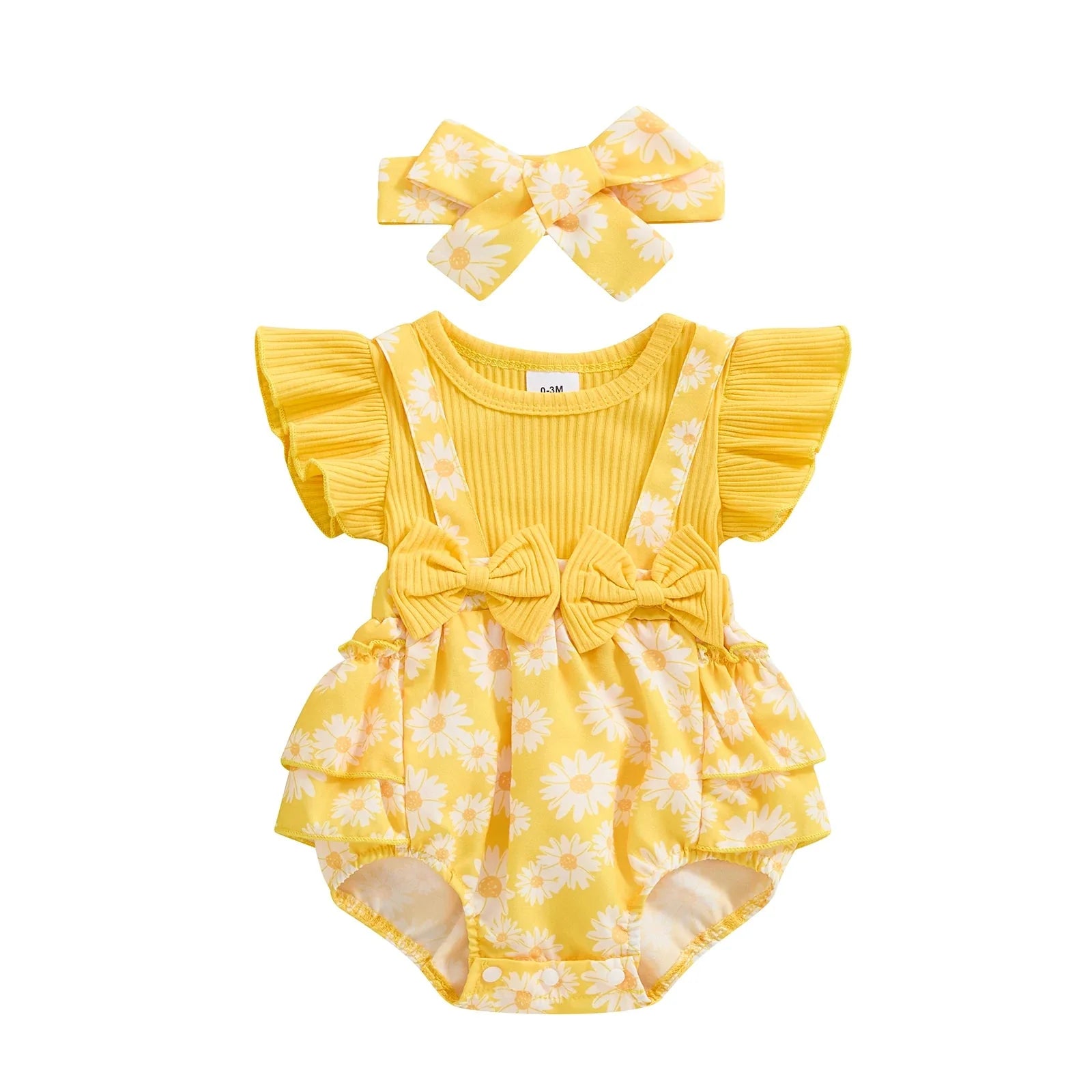 Ruffled Daisy Mae Romper & Bow