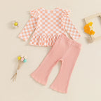 Ribbed Ruffles Patterned Top & Pants
