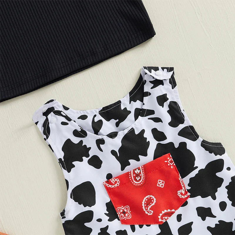 Paisley Cow Romper Set