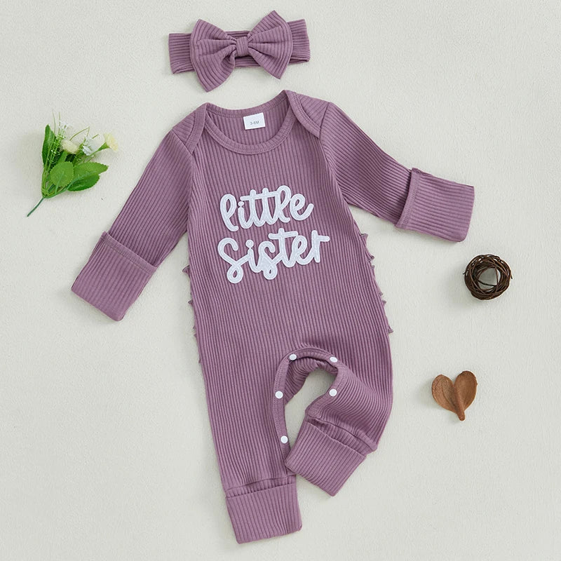 Ruffled Little Sister Onesie & Headband