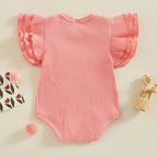 Ribbed Ruffles Solid Onesie
