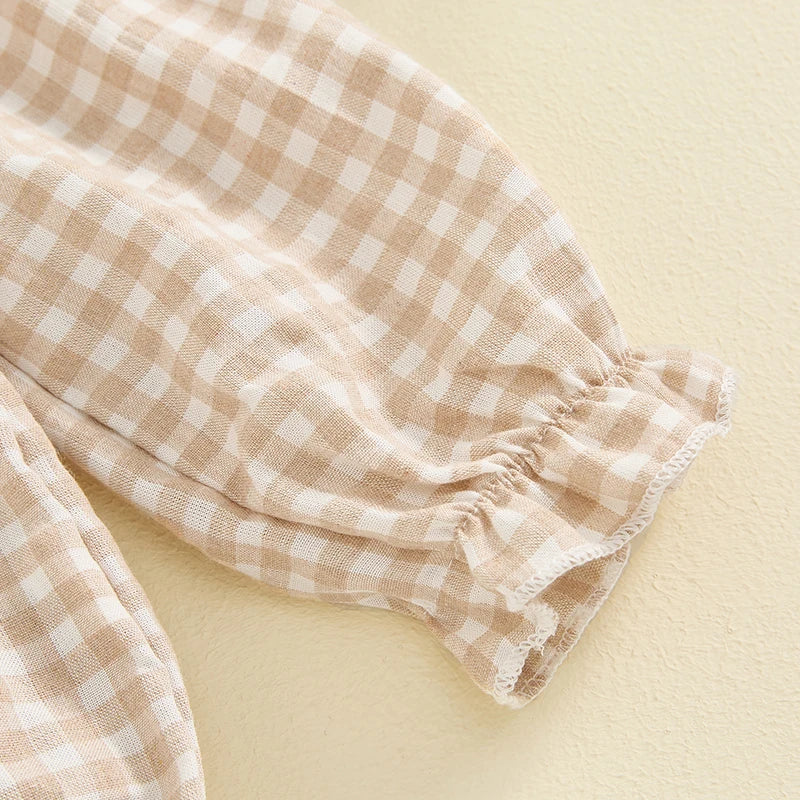 Ruffled Plaid Romper & Headband
