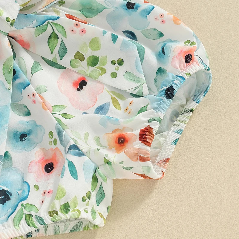 Daddy's Girl Floral Shorts & Bow Outfit