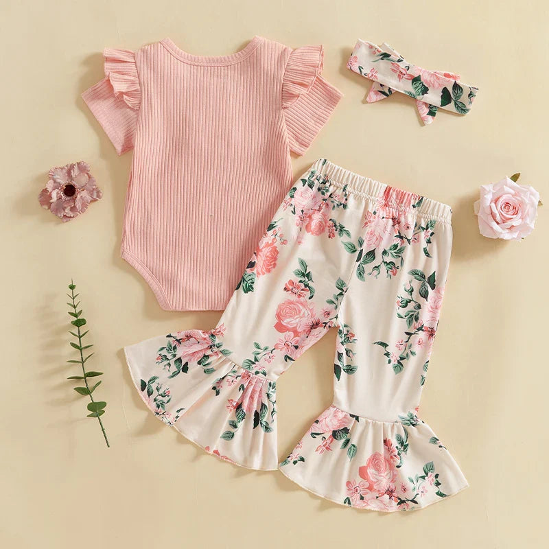 Aveline Floral Bell Bottoms Outfit & Bow