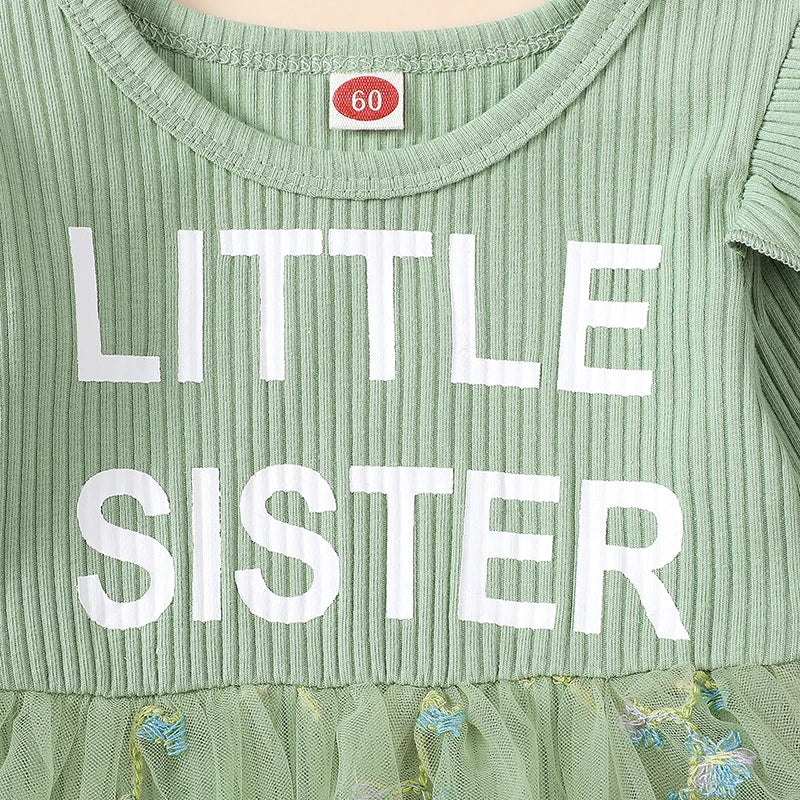 Little Sister Floral Mesh Tutu Dress