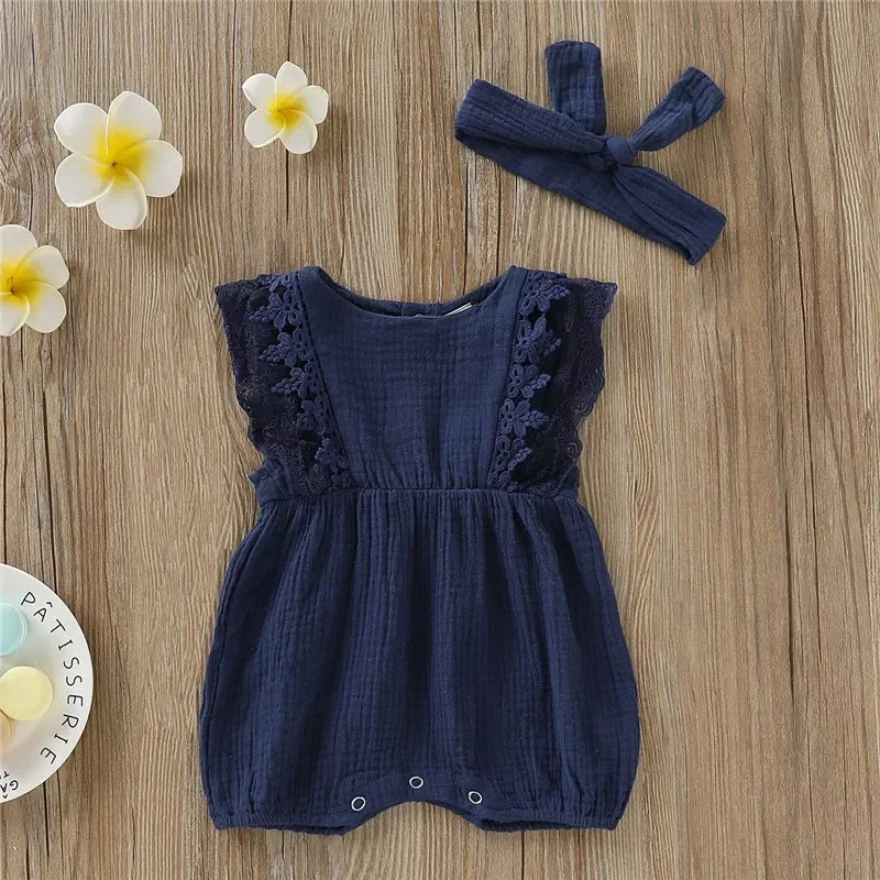 Pink Laced Romper