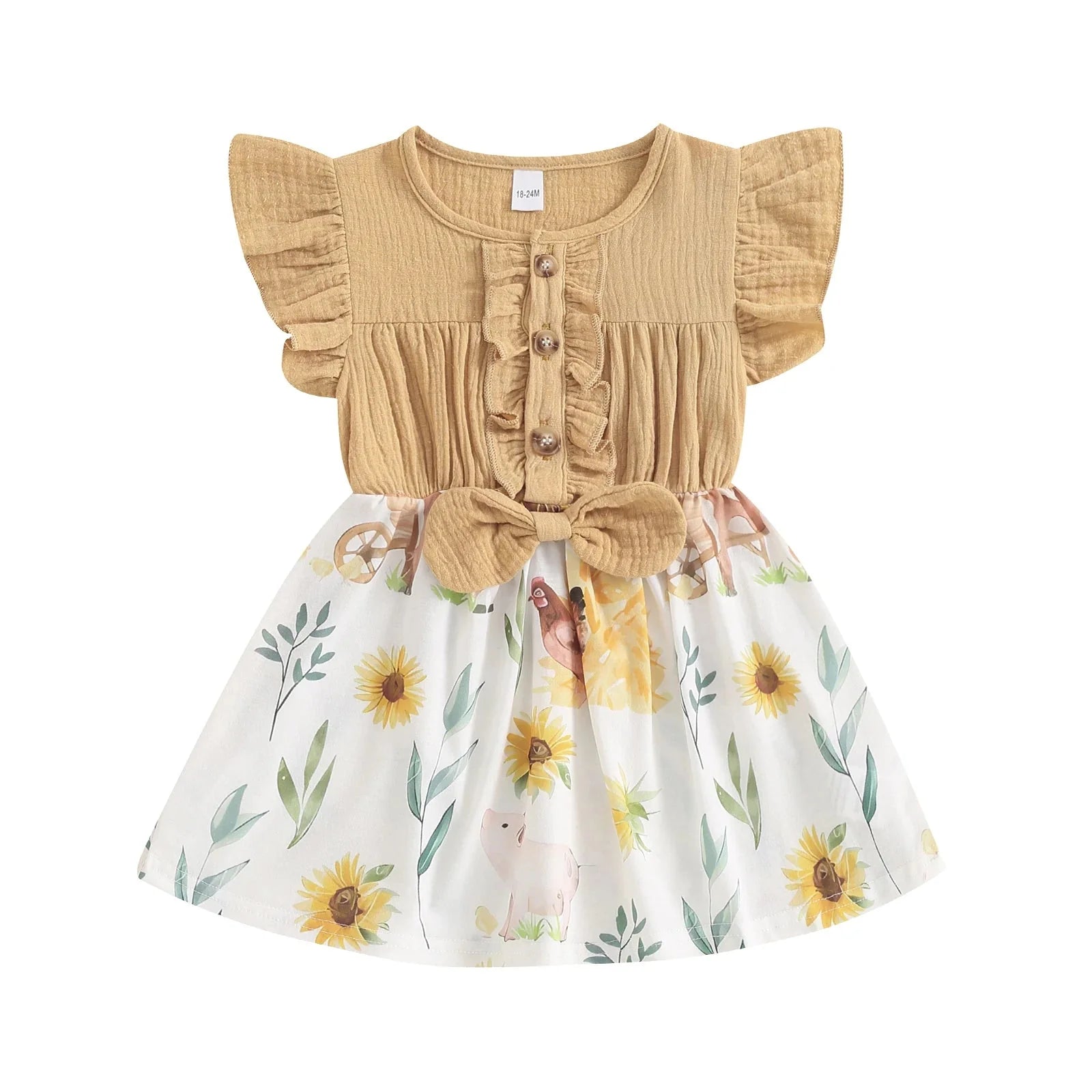 Ruffled Chicken Button Dress