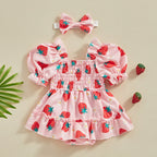 Flower Fruity Summer Dress & Headband