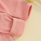 Ruffled Ribbed Solid Onesie & Bow