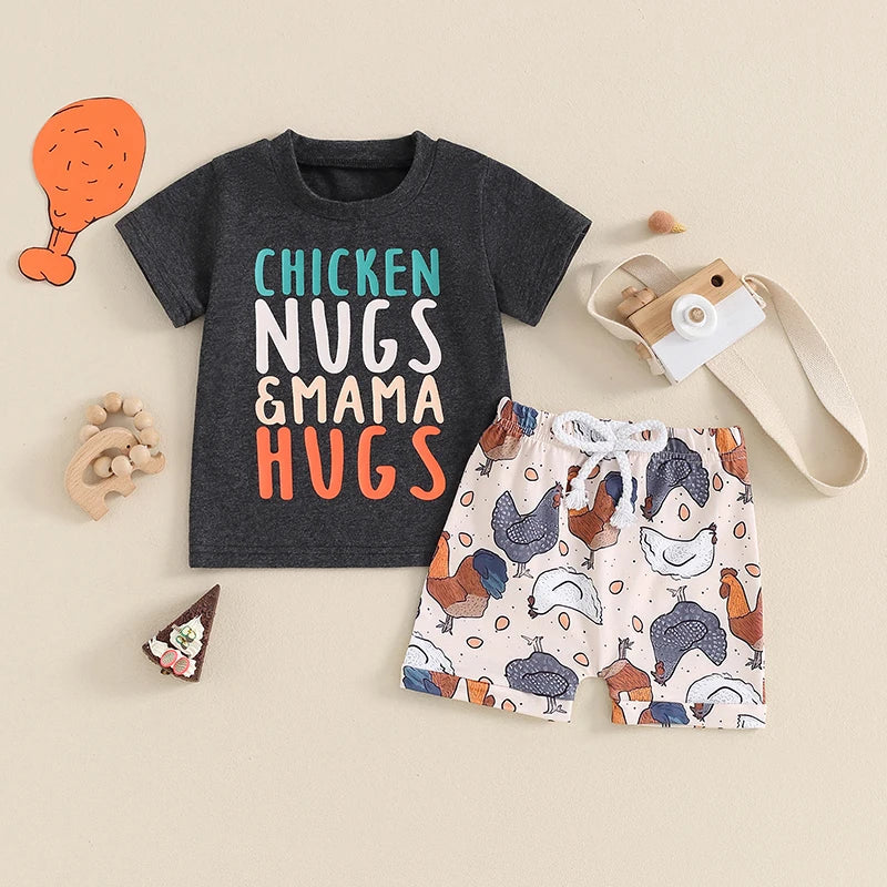 Chicken Nugs & Mama Hugs T-shirt & Shorts