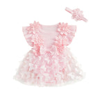 Ribbed Butterfly Flower Dress