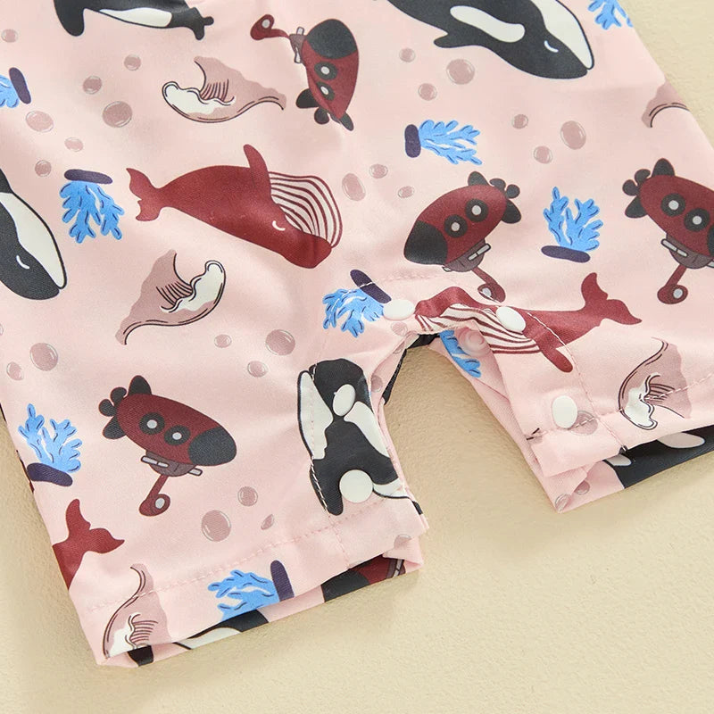 Summer Beach Short Sleeve Swimsuit