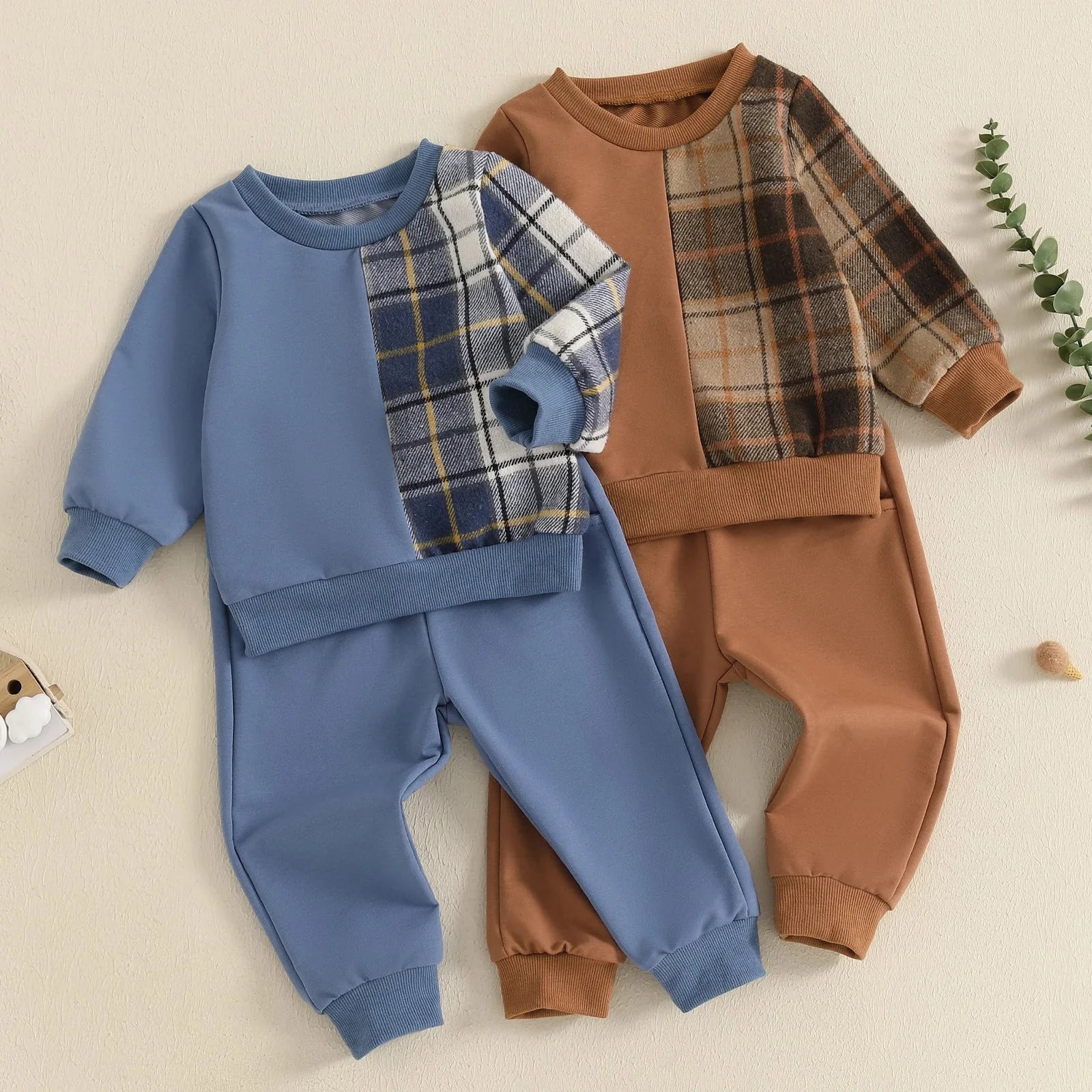 Plaid Patchwork Outfit