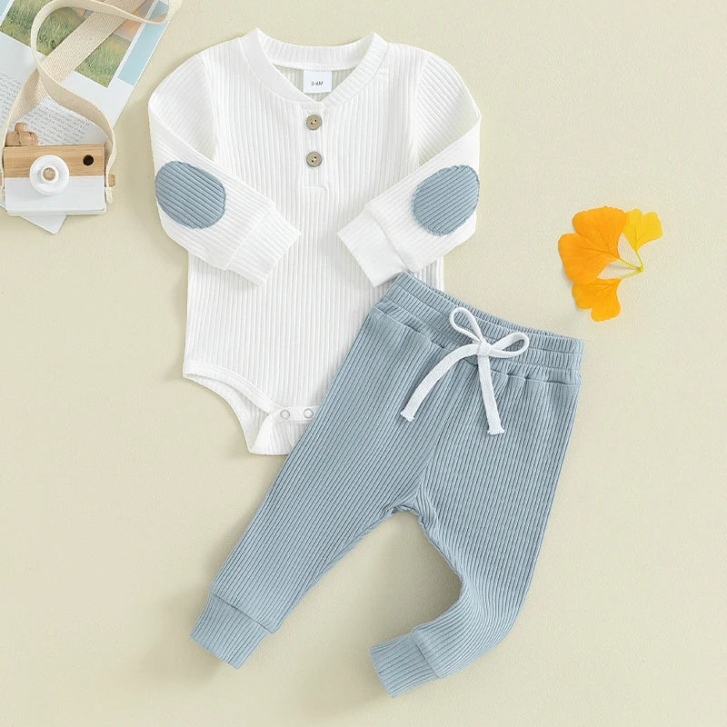 Ribbed Elbow Patch Outfit