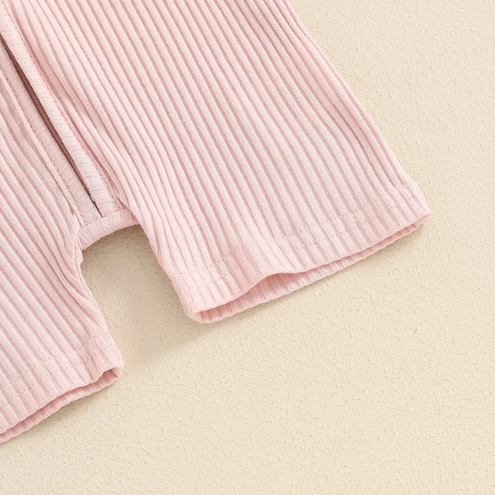 Solid Ribbed Zipper Onesie