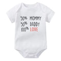50% Mommy 50% Daddy 100% Love Onesie (Multiple Colors)