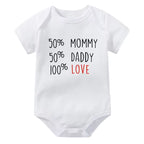 50% Mommy 50% Daddy 100% Love Onesie (Multiple Colors)