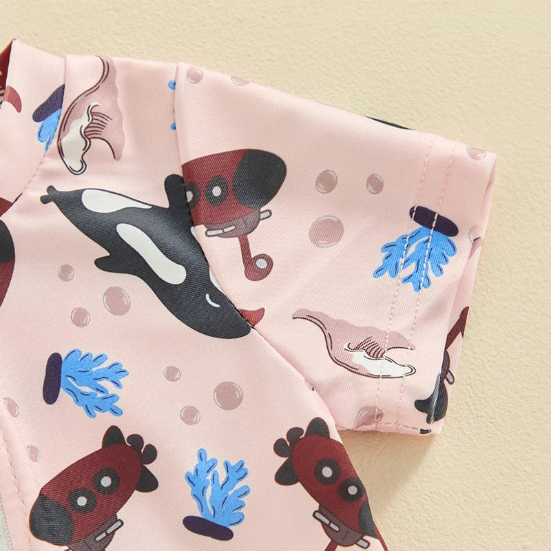 Summer Beach Short Sleeve Swimsuit