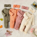 Solid Footies Ruffled Onesie & Headband