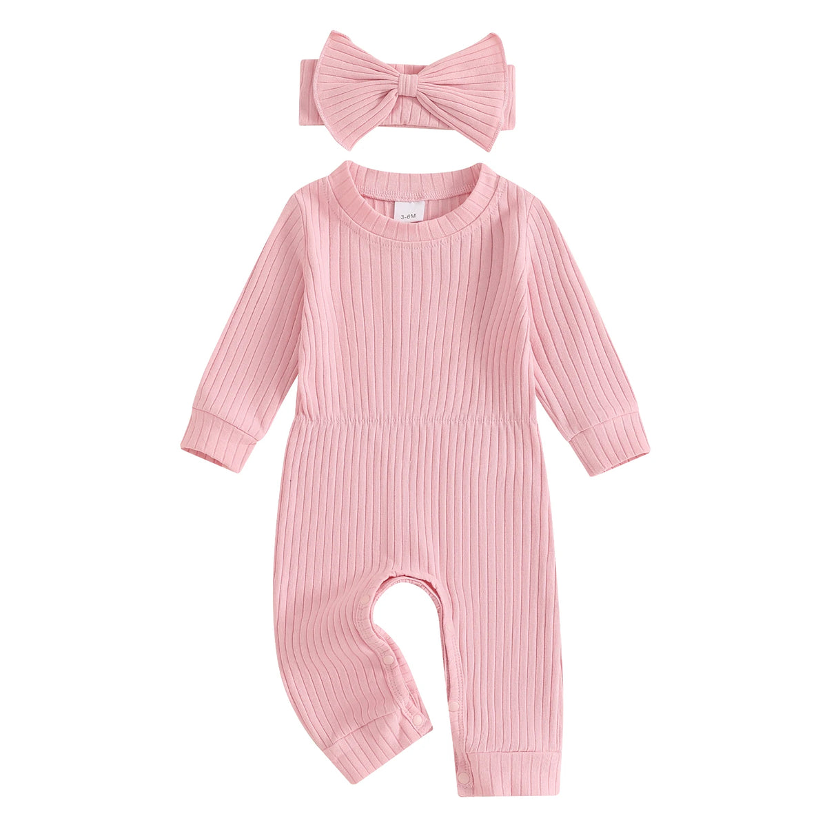 Solid Ribbed Romper & Headband