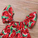 Sweet Watermelon Striped Outfit