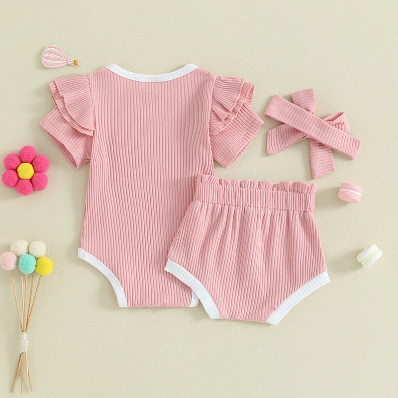 Ribbed Ruffle Solid Selina Outfit