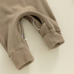 Solid Waffel Knite Romper & Hat