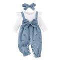Baby Girl Floral Bow Jumpsuit & Headband Set