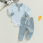 Ribbed Striped Onesie & Pants