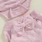 Solid Claire Checker Outfit & Bow