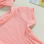 Solid Ribbed Onesie & Headband