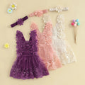 Elegant Lace Flower Dress & Headband