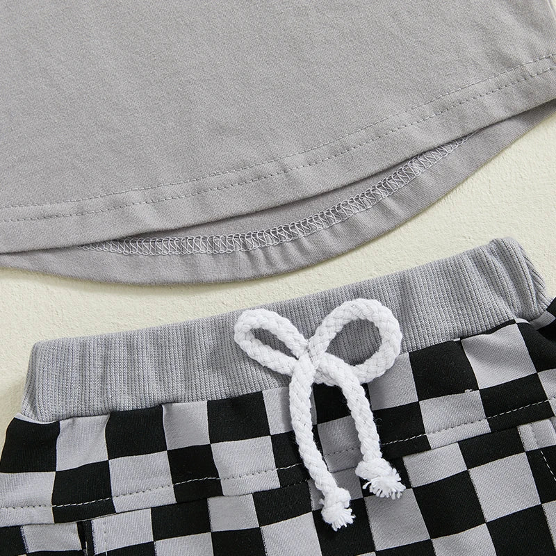 Pocket T-shirt & Checkered Shorts
