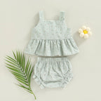 Polly Plaid Floral Bow Top & Shorts