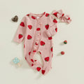 Strawberry Footie Ruffle Onesie & Bow