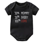 50% Mommy 50% Daddy 100% Love Onesie (Multiple Colors)