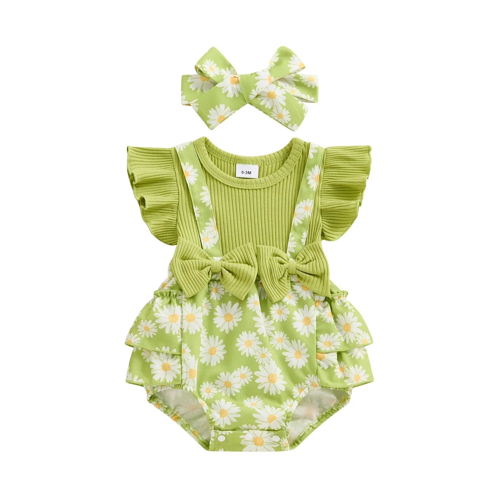 Ruffled Daisy Mae Romper & Bow