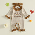 Baby Girl Thanksgiving Croissant Ruffle Romper