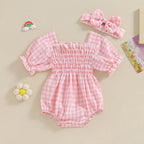 Plaid Whitley Romper & Headband
