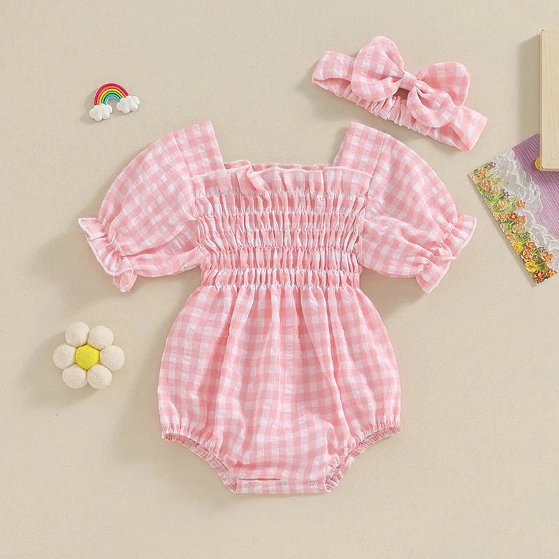 Plaid Whitley Romper & Headband